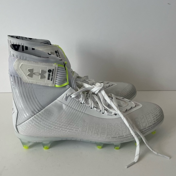 Under Armour Men's Highlight MC White/Silver Football Cleats Size 10 NWOB - Picture 10 of 12